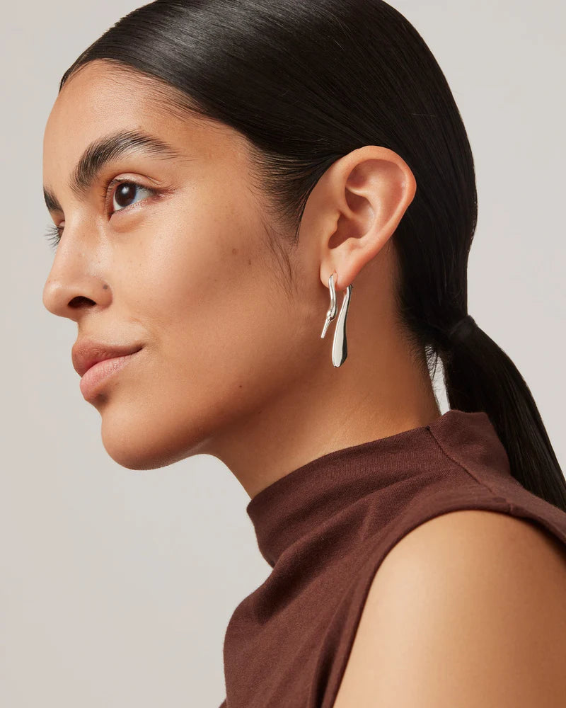 Lisieux Ear Jackets | Silver Hooded Jacket Caped Jacket Shawl Collar Jacket