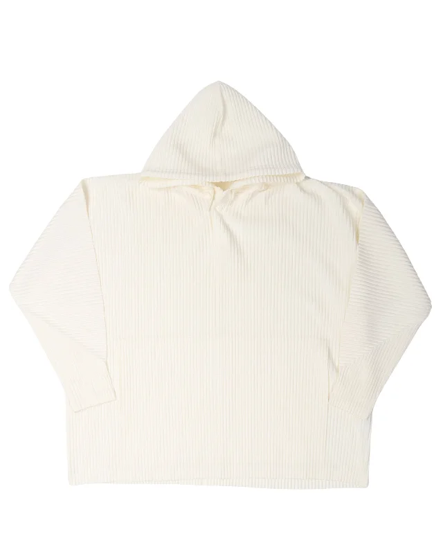 Pleats Please Hoodie Hoodie with Hem Raw Edge Edgy Unfinished