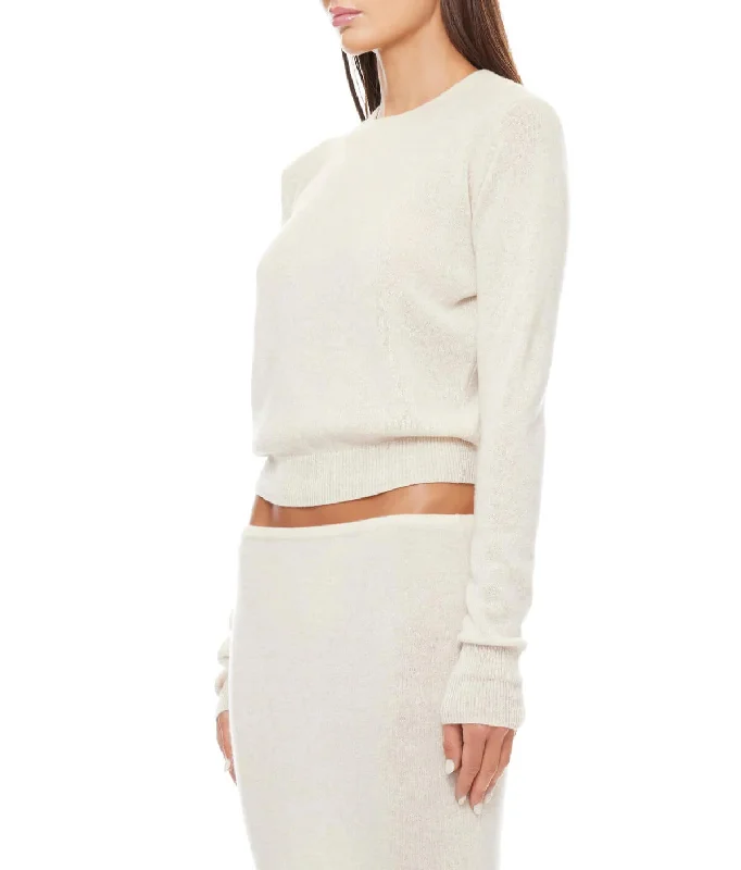 Eterne - Francis Cashmere Sweater in Oatmeal Zippered Front Buttoned Front Snap Front