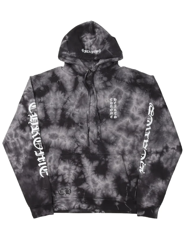 Tie Dye Horseshoe Logo "Fuck You" Hoodie Hoodie with Drop Shoulder Relaxed Streetwear