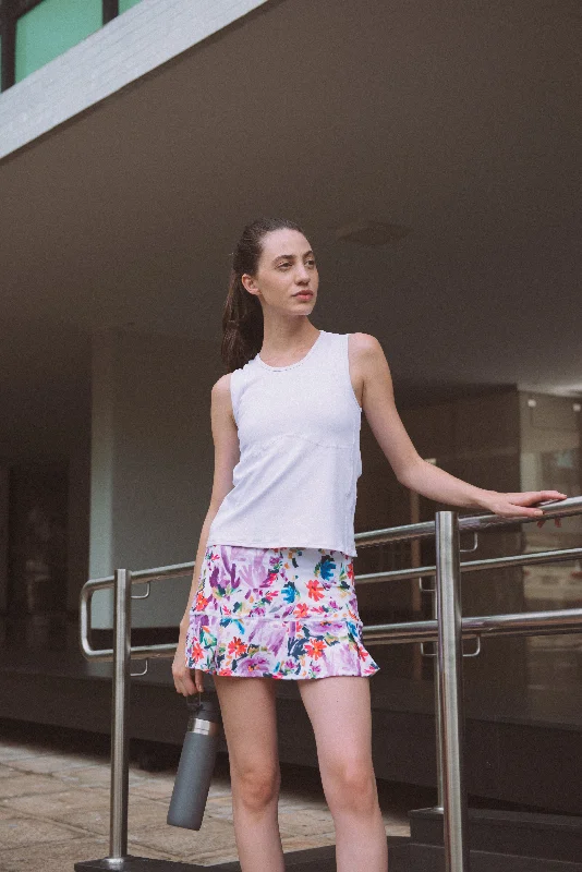 Match Tank (White) UPF 50+ fitted tank top