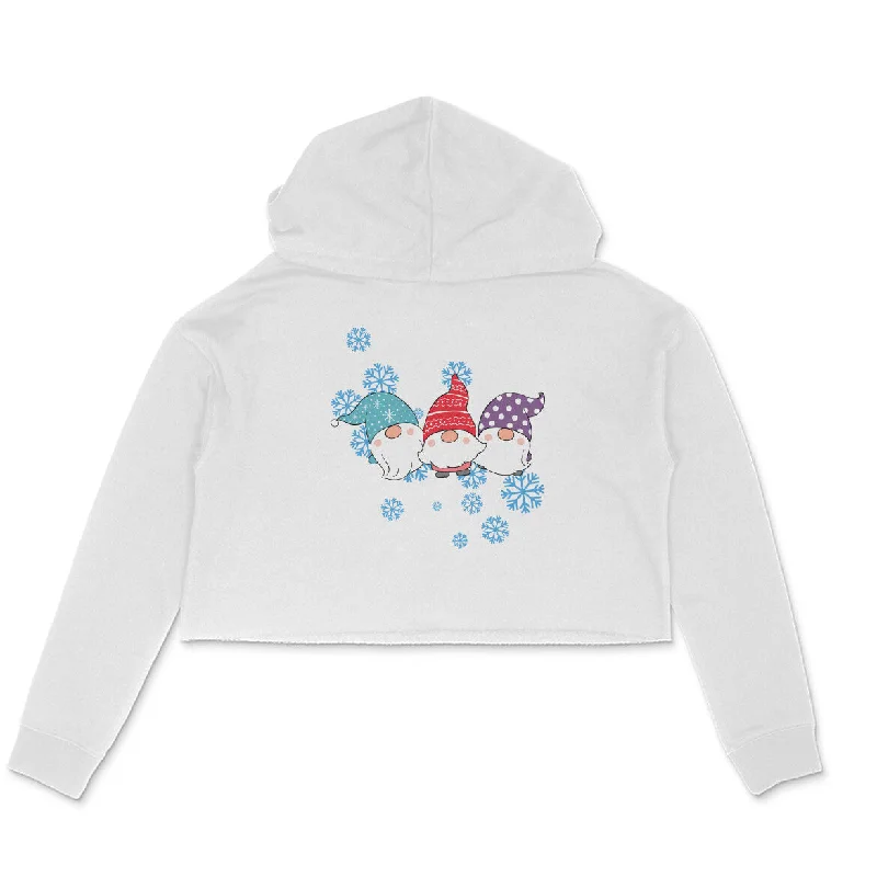 Snowflakes - Female Crop Hoodies Hoodie with High-Low Hem Asymmetrical Trendy