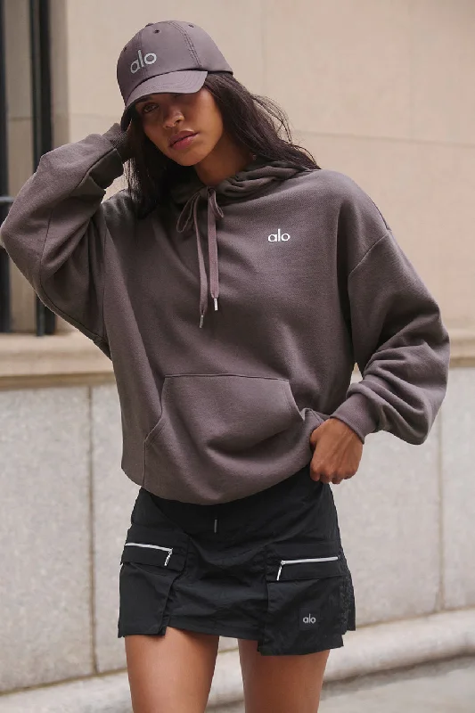 Accolade Hoodie - Raisinette Hoodie with Batwing Sleeves Loose Dramatic