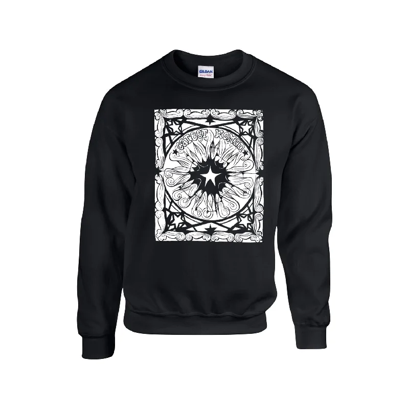 Career Woman - Star Crewneck Sweatshirt Hoodie with Drawcord Adjustable Secure
