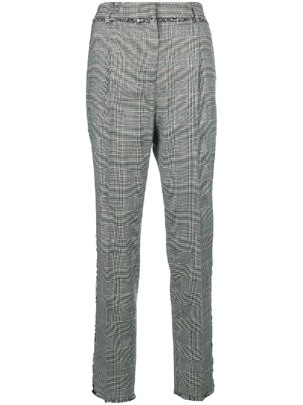 raw edge detail tailored trousers Trousers Yoga Stretchy