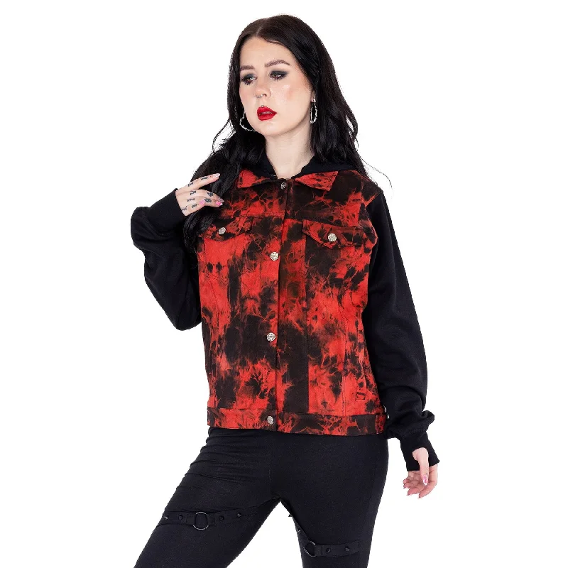 NOELLE JACKET - BLACK/RED TIE DYE Striped Jacket Polka Dot Jacket Floral Jacket