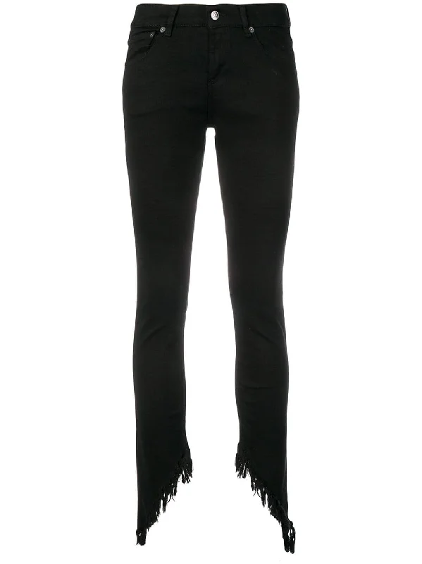 frayed skinny trousers Trousers Winter Warm