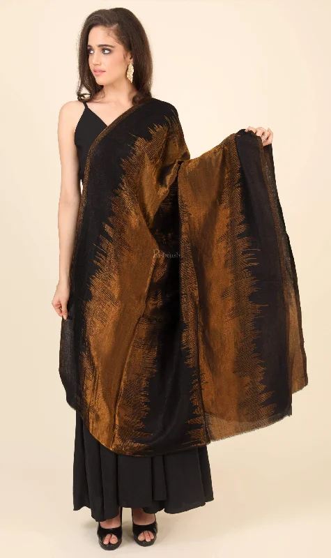 Pashtush Womens Twilight Collection, Jacquard Shawl, With Metallic Thread Weave, Fine Wool Stylish Cashmere Shawl Cape