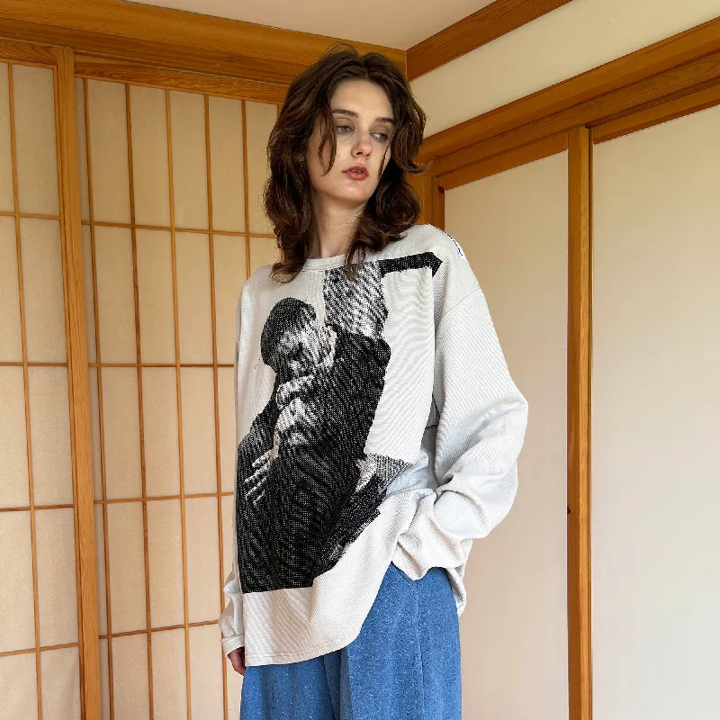 Photo Print Sweatshirt Hoodie Crop Top Short Trendy