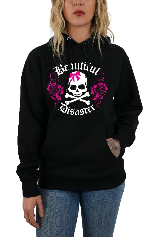 Bella Rose Pullover Hoodie Hoodie with Puffed Sleeves Voluminous Trendy