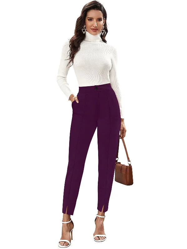 Odette Wine Polyester Trouser For Women Trousers Timeless Classic