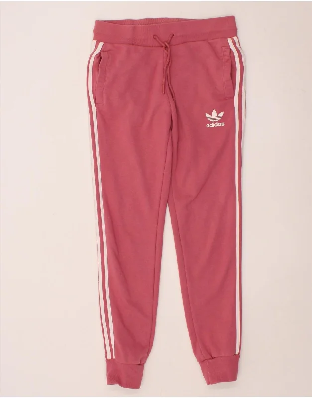 ADIDAS Womens Tracksuit Trousers Joggers UK 8 Small Pink Cotton Trousers Canvas Durable