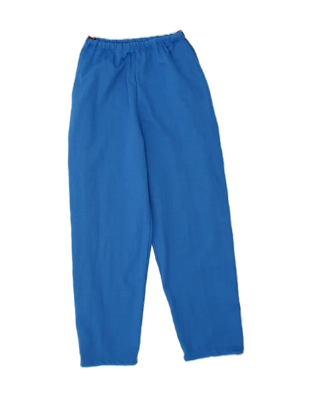 VINTAGE Womens Tracksuit Trousers IT 54 2XL Blue Colourblock Trousers Bridal Satin