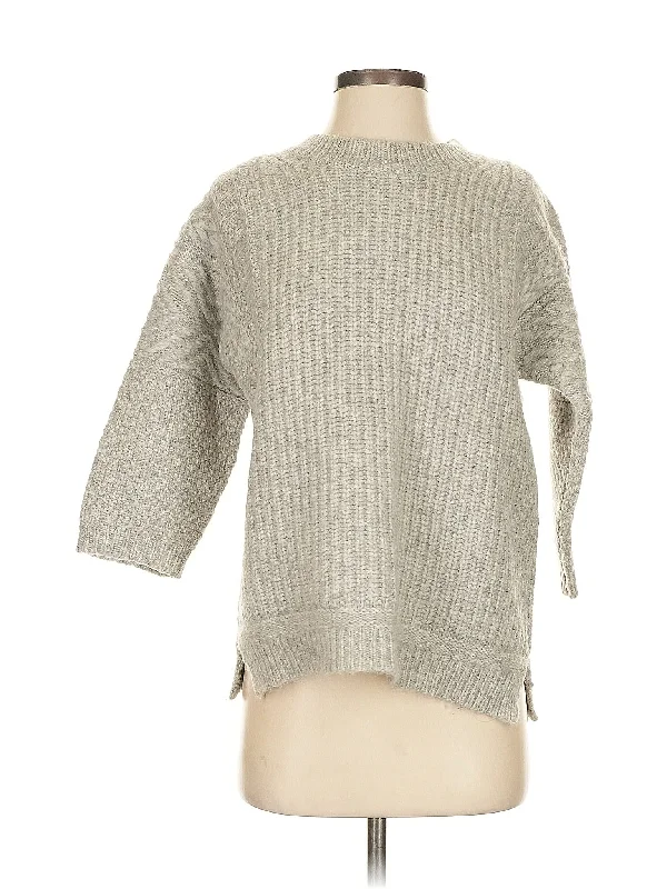 Wool Pullover Sweater Deep Neck Pullover