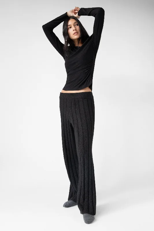 RIBBED SWEATER PANT Fleece Sweater Nylon Polyester