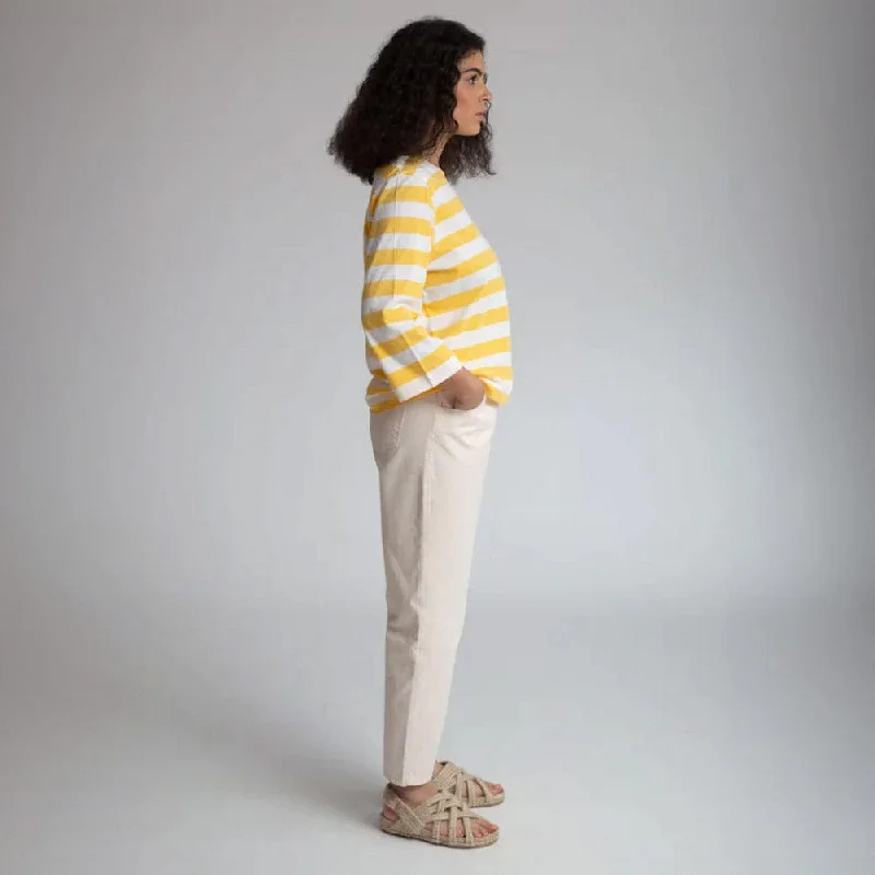 Tessa Organic Cotton Canvas Trouser - Ecru Trousers sophisticated sleek