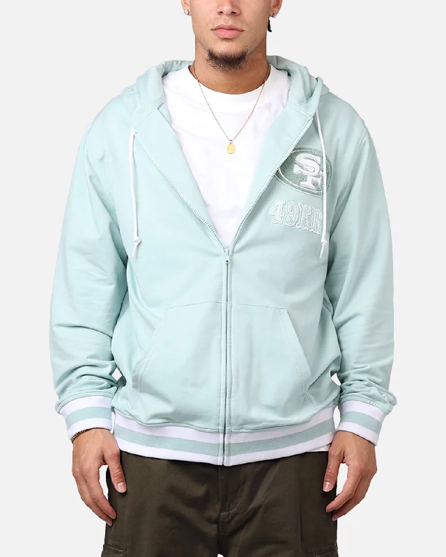 New Era San Francisco 49ers 'Logo Select Mint' Full Zip Hoodie Mint/White Hoodie with Button Classic Timeless