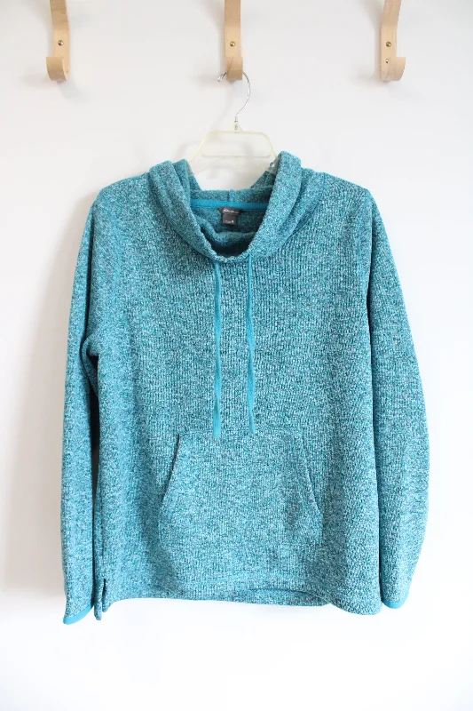 Eddie Bauer Teal Mock-Hoodie | XL Hoodie Dress Longline Feminine