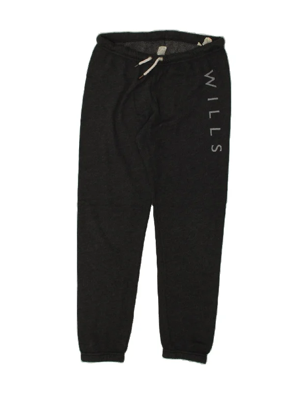 JACK WILLS Womens Graphic Tracksuit Trousers Joggers UK 16 Large  Grey Trousers Ceremony Elegant