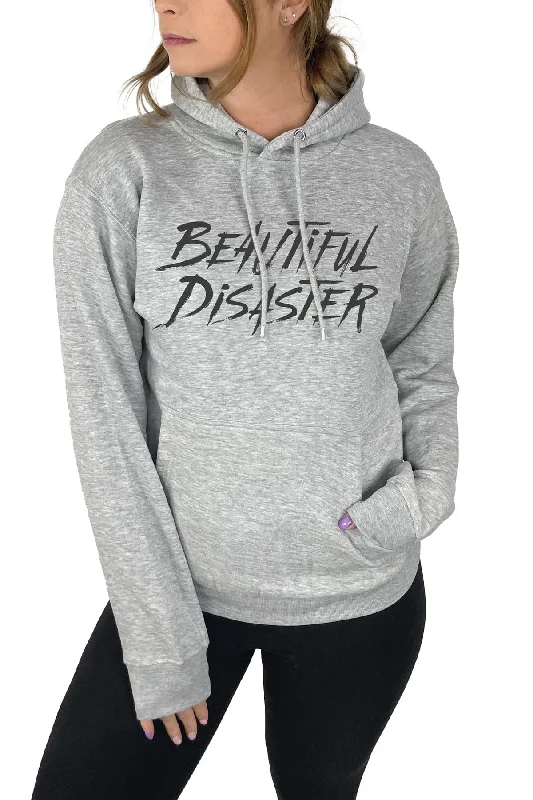 Wolf Pullover Hoodie - Heather Grey Hoodie with Drawstring Waist Adjustable Fitted
