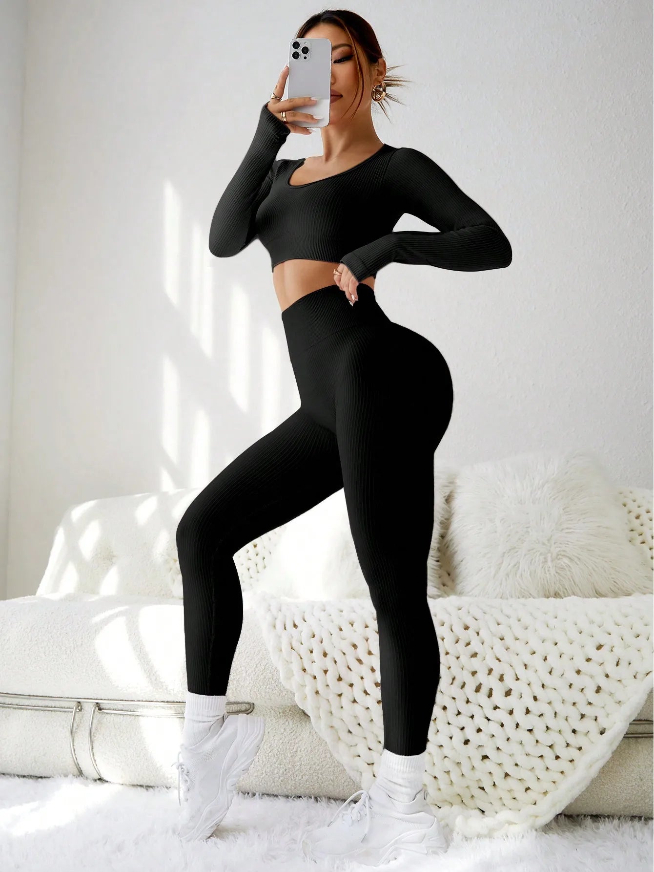 Seamless long-sleeved high-waisted hip-lifting trousers suit outdoor sports running cycling fitness training yoga dress woman Trousers luxurious premium Seamless long-sleeved high-waisted hip-lifting trousers suit outdoor sports running cycling fitness training yoga dress woman Trousers luxurious premium