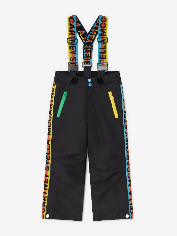 Stella McCartney Kids Logo Ski Trousers in Black Trousers Handmade Artisanal