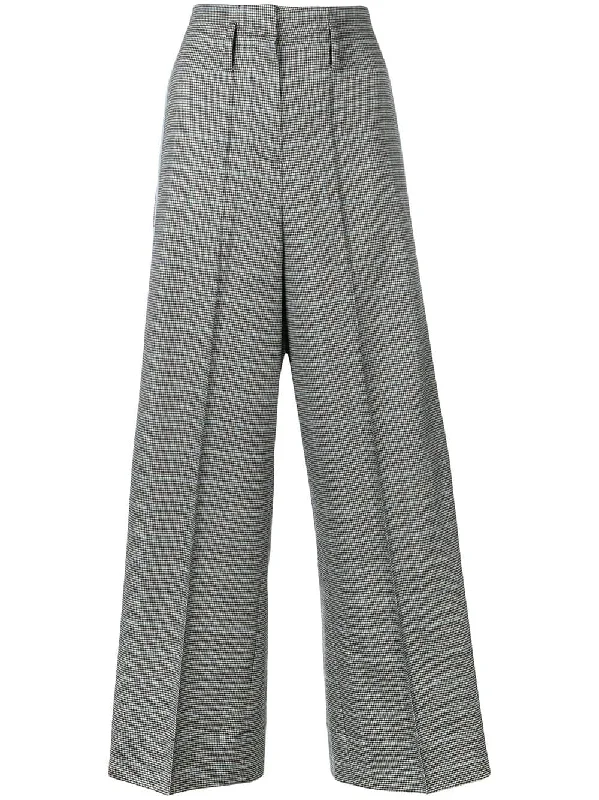 checked wide-leg trousers Trousers versatile functional