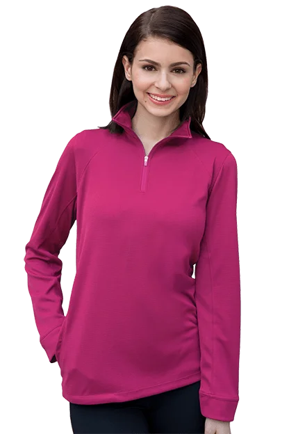 Vansport - Women's Mesh 1/4-Zip Tech Pullover Hooded Pullover Sweater