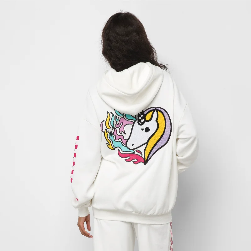 Polerón Ireneisgood Hoodie Hoodie with Frayed Bohemian Relaxed