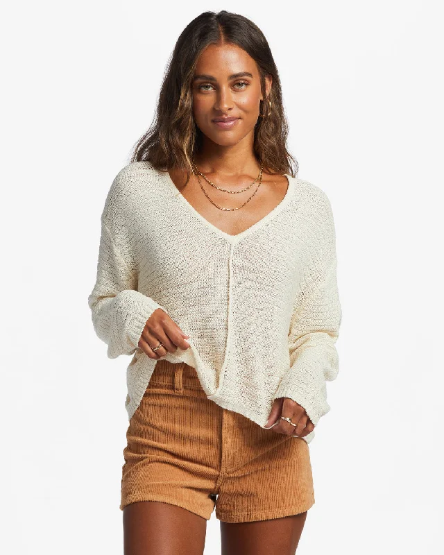 Every Day Pullover Sweater - White Cap 1 Cowl Neck Pullover