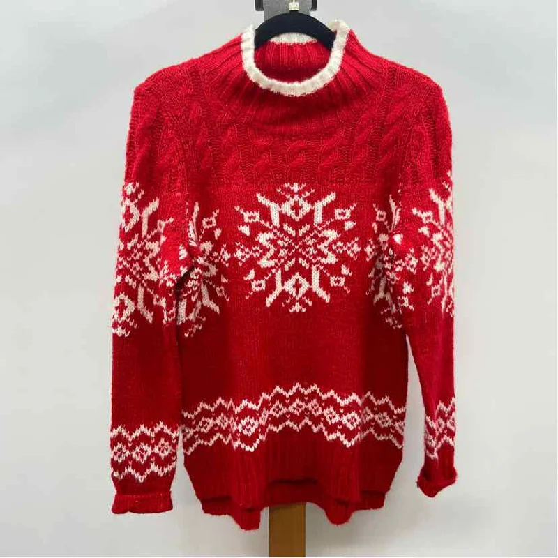 Talbots Women's Size SP Red Snow Sweater Long Sweater Short Sweater Cropped Sweater