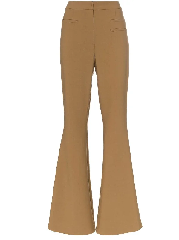 high waist wool flared trousers Trousers Essential Wardrobe