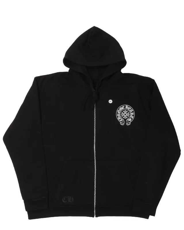 Los Angeles Exclusive Horseshoe Logo Zip-Up Hoodie Hoodie with Relaxed Fit Easy Casual