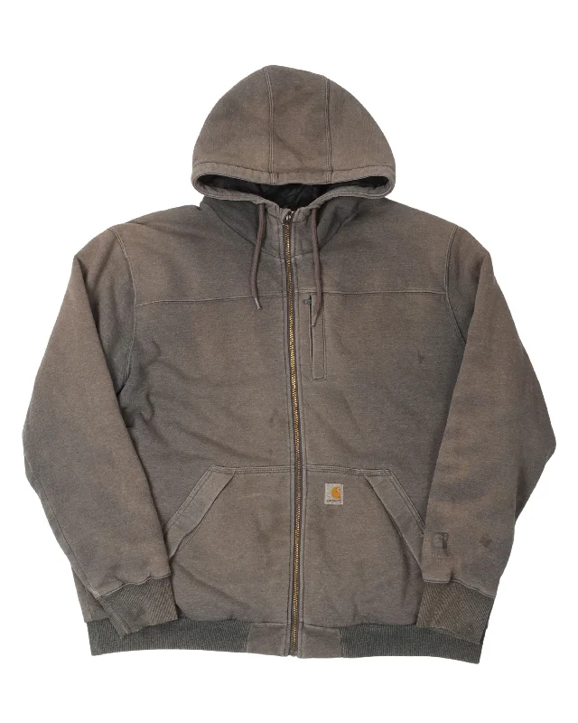 Carhartt Quilted Lining Zip Up Hoodie Cotton Hoodie Fleece Lining Warmth