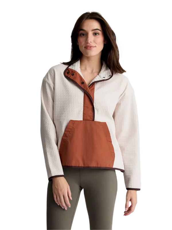 Free Fly - Women's Gridback Fleece Snap Pullover Oblong Neck Pullover