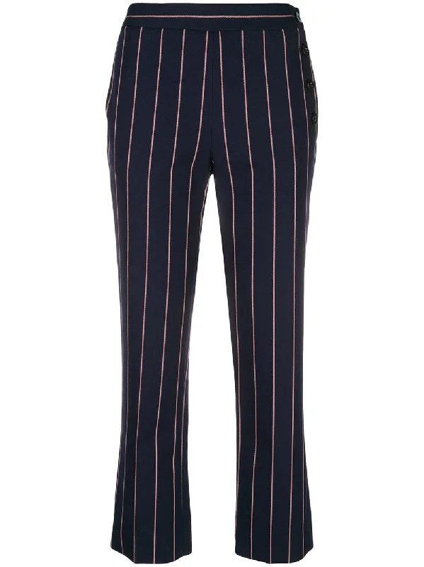 pinstripe cropped trousers Trousers Handmade Artisanal
