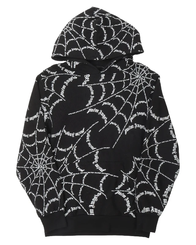 Spider Web Hoodie Hoodie with Crew Neck Simple Timeless