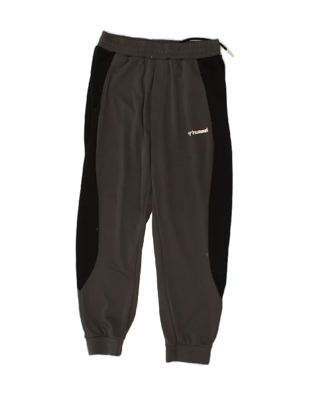 HUMMEL Womens Tracksuit Trousers Joggers UK 10 Small  Grey Colourblock Trousers cozy comfortable