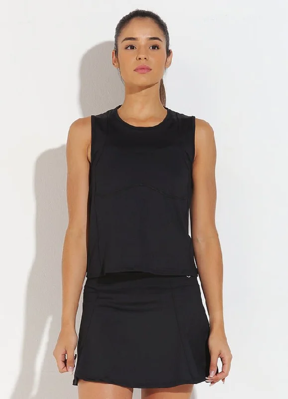 Match Tank (Black) UPF 50+ gold tank top