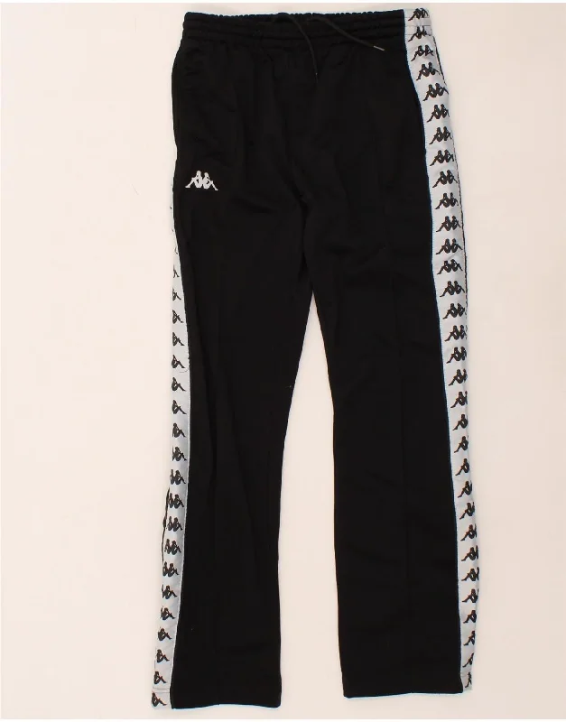 KAPPA Womens Graphic Tracksuit Trousers UK 6 XS  Black Polyester Trousers versatile all-occasion