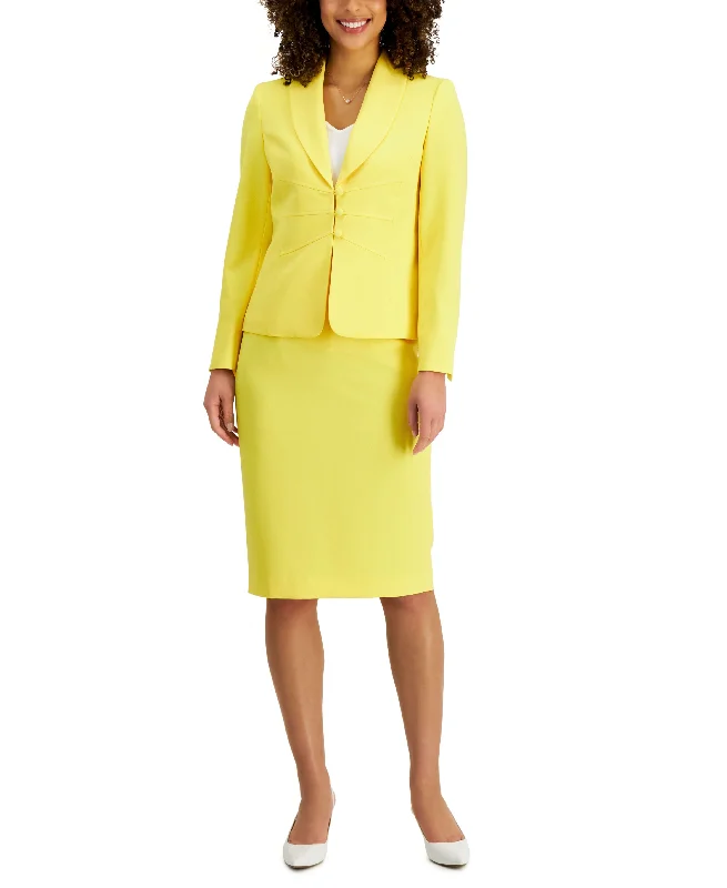 Shawl-Collar Seamed Skirt Suit, Regular & Petite Sizes Luxurious Cashmere Shawl Wrap