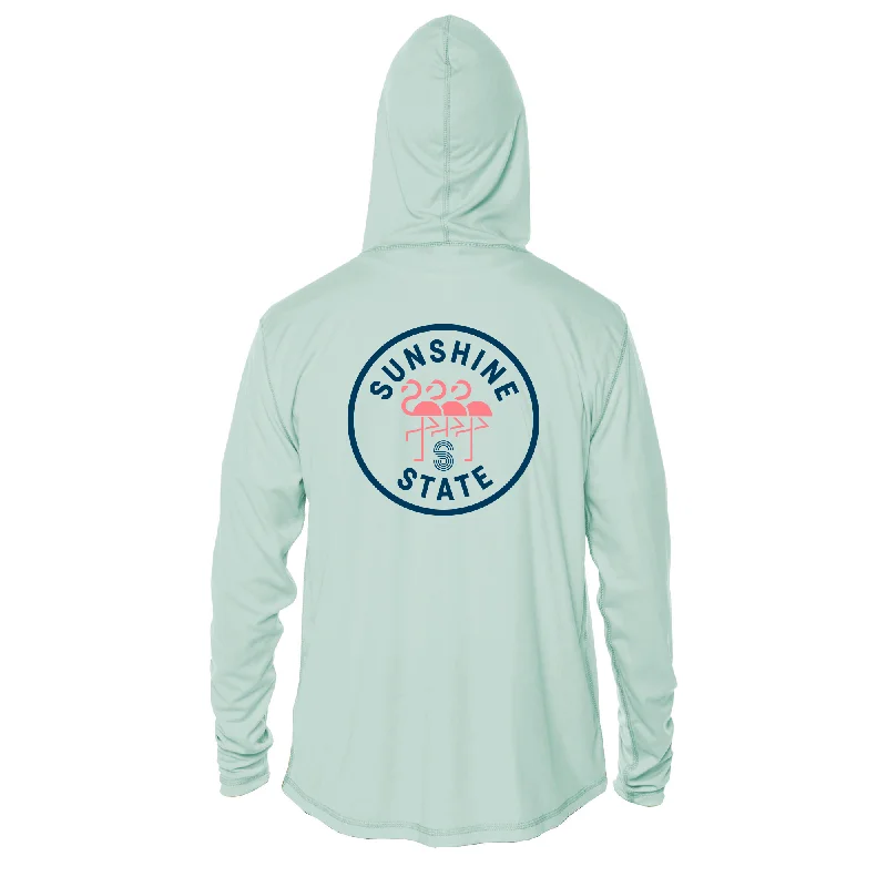 TRES FLAMINGOS UNISEX SOLAR HOODIE - SEA FOAM Hoodie with Set-In Sleeves Structured Classic