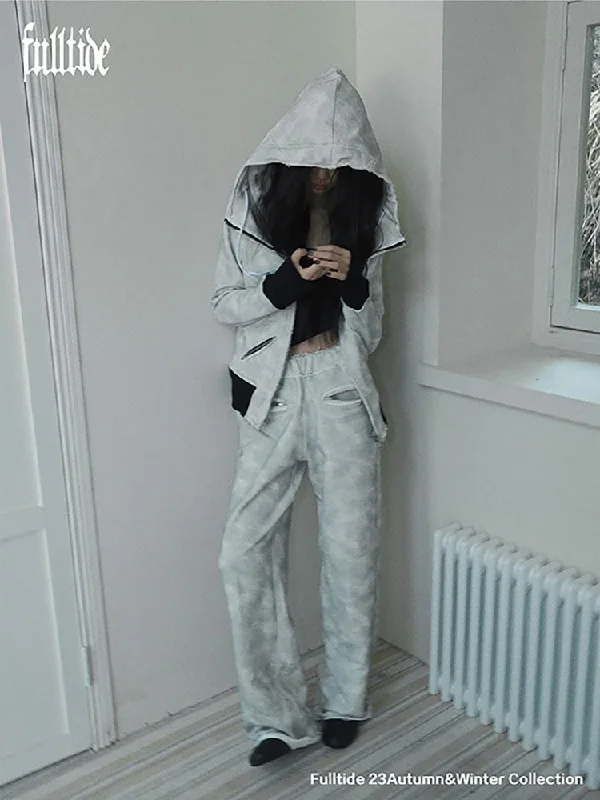 Damage Processing Dirty Stitch Contrast Color Sweat Jacket & Pants Setup【s0000004161】 Front Pockets Side Pockets Patch Pockets Damage Processing Dirty Stitch Contrast Color Sweat Jacket & Pants Setup【s0000004161】 Front Pockets Side Pockets Patch Pockets
