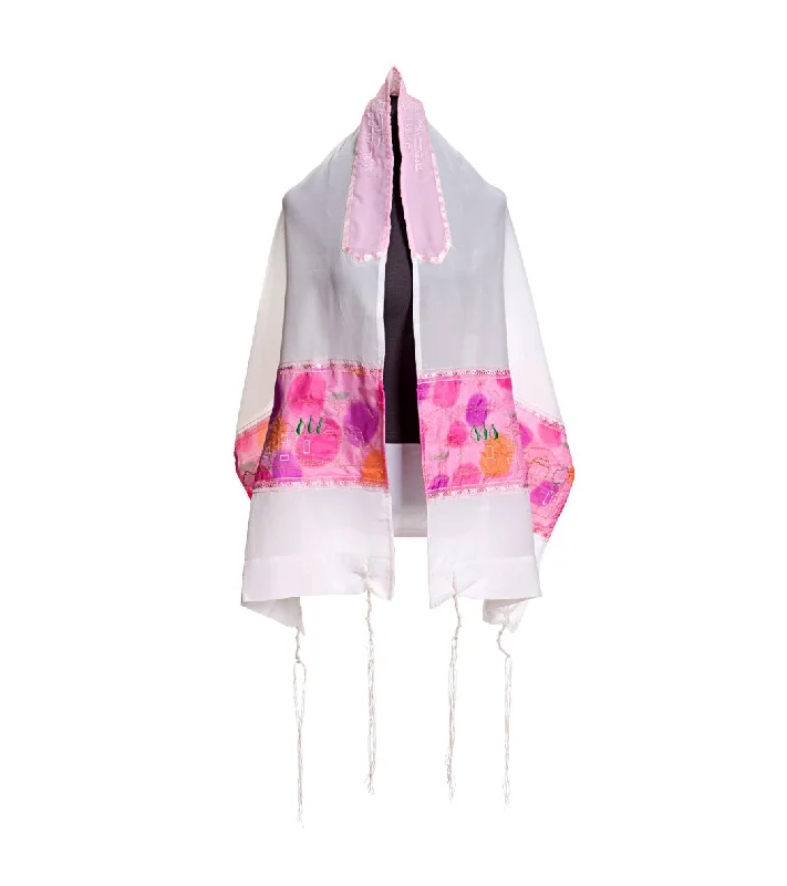 Tallit for Women with Jerusalem landscape embroidered in Gold, Bat Mitzvah Tallit, Feminine Tallit, Women's Tallit Prayer Shawl Soft Printed Shawl Wrap