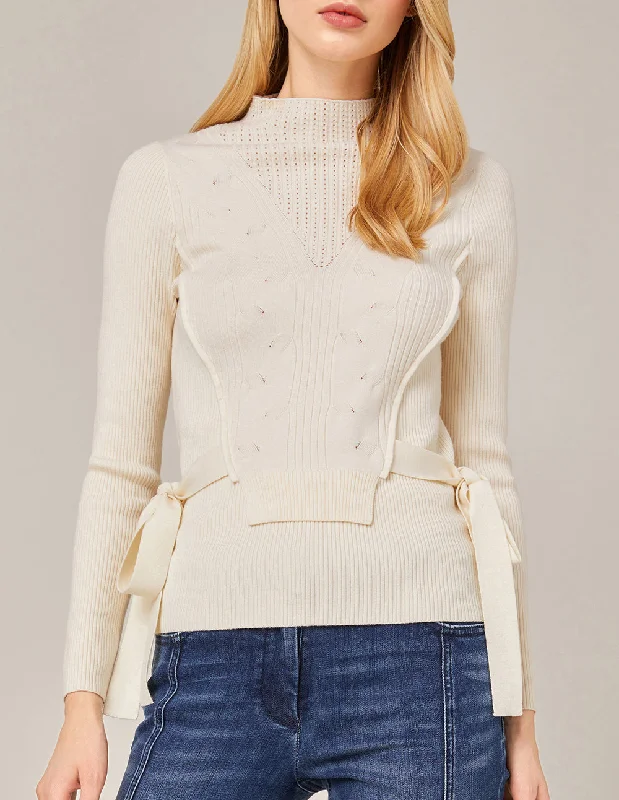 MARYLING TURTLENECK KNITTED PULLOVER Plunging Neck Pullover