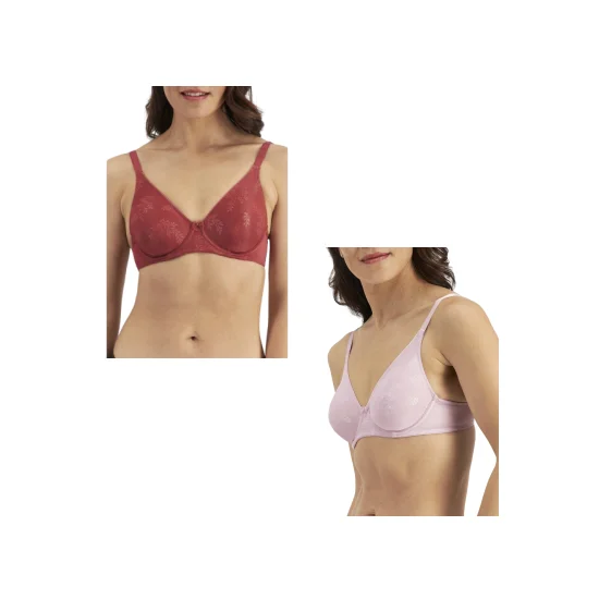 2 Pack X Berlei Womens Sweatergirl Bra - Pink / Red Casual Formal Business