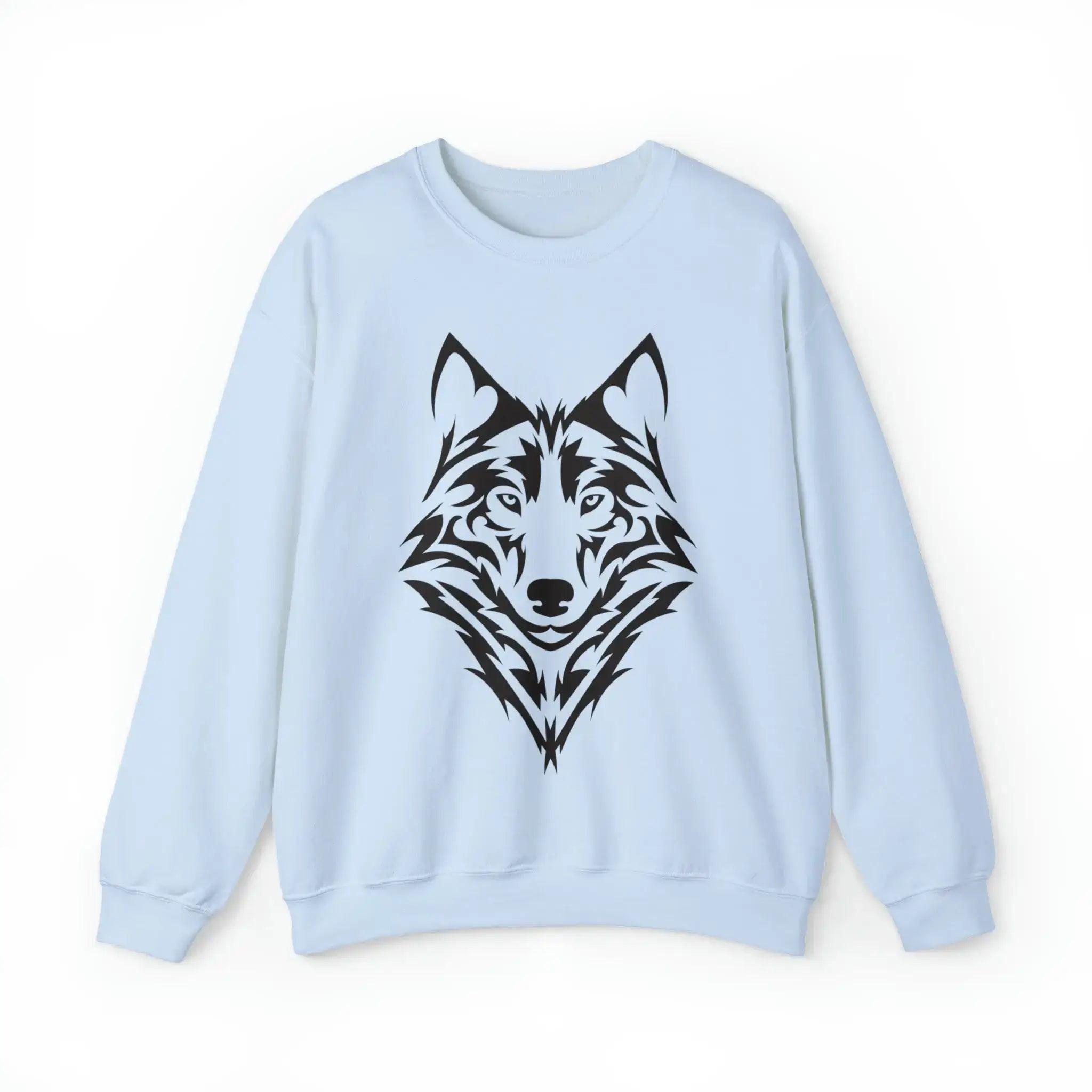 Wolf Head Sweatshirt Zip Hoodie Drawstring Kangaroo Pocket