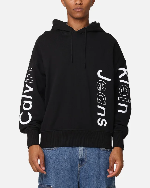 Calvin Klein Blocking Graphic Hoodie Black Hoodie with Monochrome Minimalist Simple