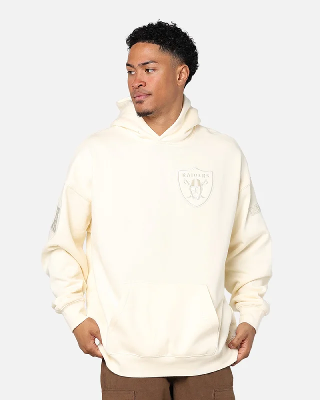 Pro Standard Las Vegas Raiders Drop Shoulder Hoodie Eggshell Hoodie with Lining Warm Insulated