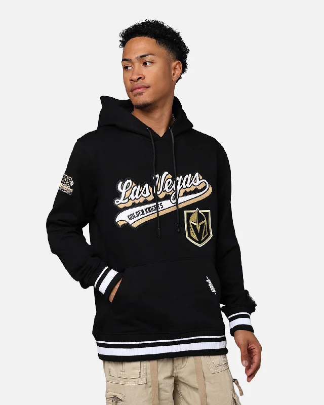 Pro Standard Vegas Golden Knights Fleece Pullover Hoodie Black Hoodie with Batwing Sleeves Loose Dramatic